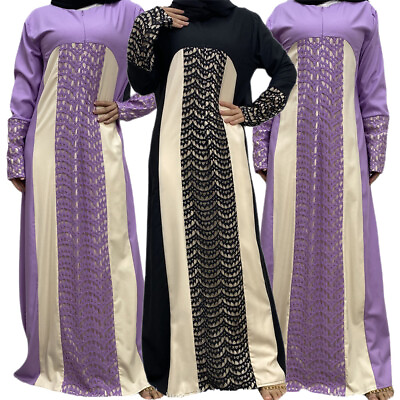#ad Muslim Women Long Maxi Dress Abaya Kaftan Robe Dubai Arab Party Islamic Casual $33.15