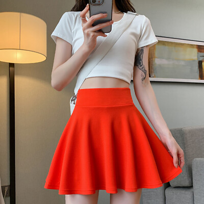 #ad #ad Spring Summer Half length Skirt for Women with Lining Sun Skirt High Waist $29.96