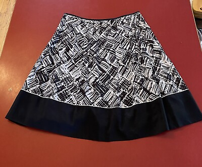 #ad Talbots Petites Black And White Size 10p Skirt Cotton Silk Career $9.50