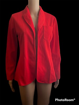 Vintage Sears Women’s Polyester Blazer Jacket Tomato Red Size 12 EUC Mom 1970s $32.00