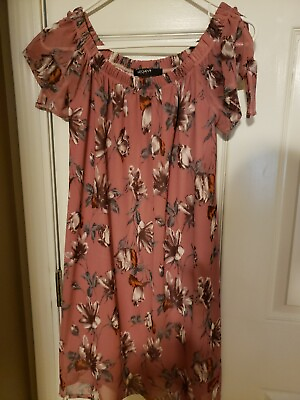 #ad Pink Floral Dress Xs $9.00