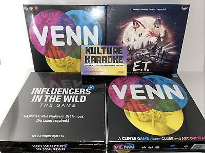 #ad Venn E.T. kulture Karaoke influencers In The Wild..Board Games Party Games Lot $33.50