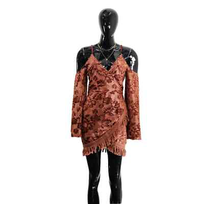 #ad Boho Terracotta Lace Trim Dress Medium ✨ Perfect for Layering $30.00