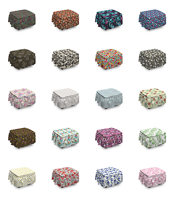 #ad Ambesonne Flower Art Ottoman Cover 2 Piece Slipcover Set and Ruffle Skirt $49.99
