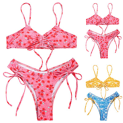 #ad Women Swimsuits Thong Bikini Sets For Women String Tie Side Bathing Suit Two $18.33