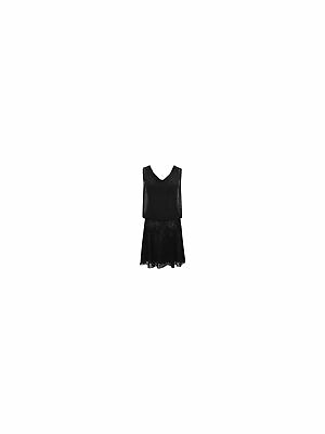 JKARA Women#x27;s Sleeveless V Neck Fit Flare Cocktail Dress Black 16 $119.99
