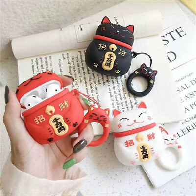 Cartoon Cute Lucky Cat Shockproof Earphone Cover For Airpods 2 Pro 3rd Gem 2021 $9.49