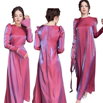 #ad 2024 Muslim Islamic Women Abaya Kaftan Dubai Cocktail Party Gown Long Maxi Dress $25.48