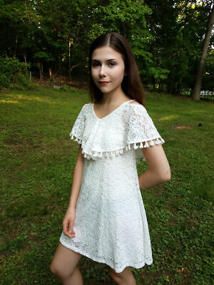 NEW Elisa B Tween White Lace Summer Girls Party Dress sz 10 8 Years Old Last 1 $35.00