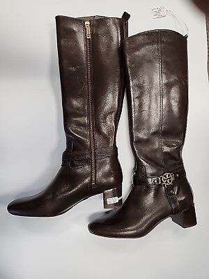 #ad Tory Burch Womens Boots Size 8 M Brown Leather Leather Adeline Riding Knee High $64.80