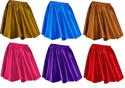 #ad Women Basic Versatile Satin Skirts Flared Casual Mini Skater Tennis Pencil Skirt $18.74