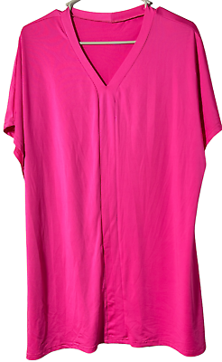 #ad Womens short sleeve pink beach cover up top 330quot; long size Small S $13.50