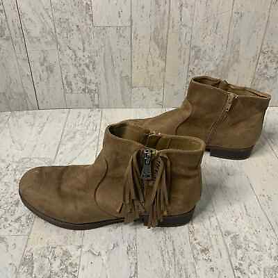 #ad G By Guess Womens Boots Size 8.5M Brown Suede Leather Fringe Ankle Booties $14.00