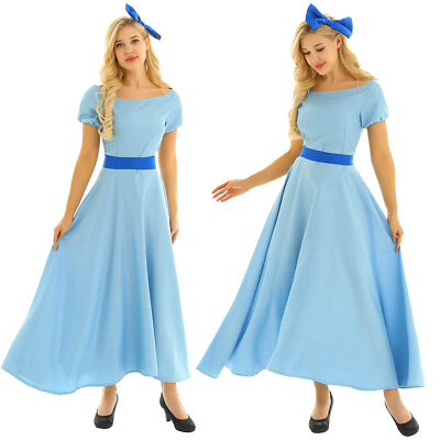 Adult Princess Fancy Dress Outfit Women#x27;s Fairytale Cosplay Costume Maxi Dress $23.91