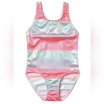 #ad Rainbow Mermaid Sparkly Shimmer One Piece Swimsuit $12.00