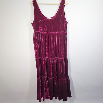 #ad Natural Life Pink Velvet Maxi Sleeveless Summer Dress Size XL $40.00