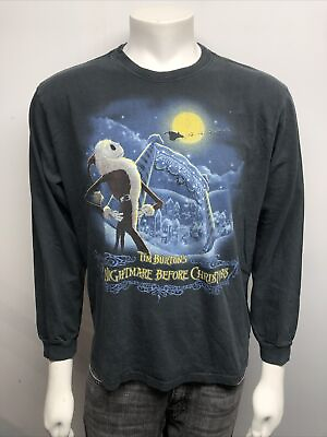 Vintage 2000s Faded The Nightmare Before Christmas Long Sleeve T Shirt Size L $19.99
