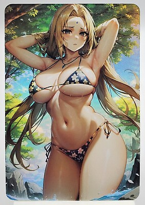 #ad #ad Goddess Story Tsunade Naruto Bikini Game Anime Waifu Doujin Card Holo ACG $8.75