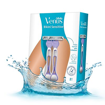 #ad #ad Gillette Venus Bikini Sensitive Hair Removal 2 Women Razors Intimate care $18.99