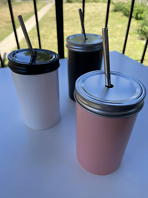 #ad Cute Tumbler with Straw set of 3 BRAND NEW $22.00