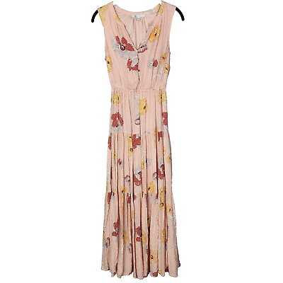 #ad #ad DR2 by Daniel Rainn Tiered Maxi Dress Small Floral Cottagecore Pink Floral XS $17.95