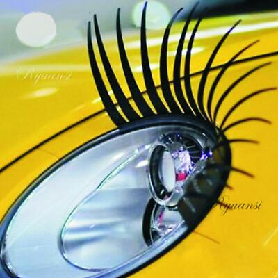 #ad Black Eyelashes Vinyl Decal Stickers Universal For Most Car Headlight Eyebrow $5.99