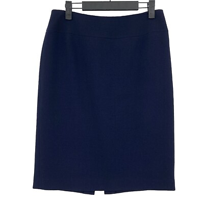 #ad #ad Talbots Short Skirt Business Womens Petite 6P Navy 100% Wool Back Zipper Vented $23.19