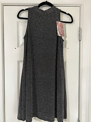 A Line Knee Length Party Cocktail Dress. Silver Black Glitter NWT Size S $25.00