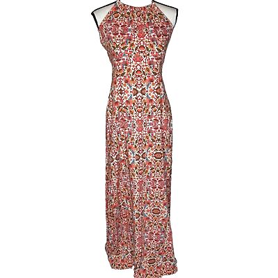 #ad Forever 21 Contemporary Women’s Floral High Neck Halter Maxi Dress; Size Small $16.99