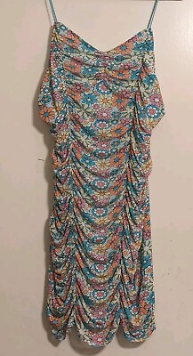 #ad No Boundaries Spaghetti Strap Floral Dress Juniors Plus Size XXL 21 $9.86