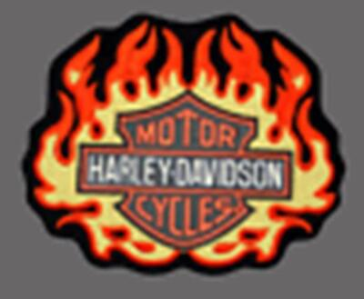 #ad HARLEY DAVIDSON BARSHIELD FLAME BIKER PATCH 6 INCH. $9.99