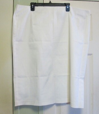#ad Antthony Original Womens White Cotton Pencil Skirt Plus Size 24W $14.99