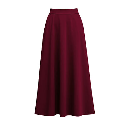 #ad Elegant Skirt Slim Fit Mid calf High Waist A line Midi Long Skirt All match $13.68