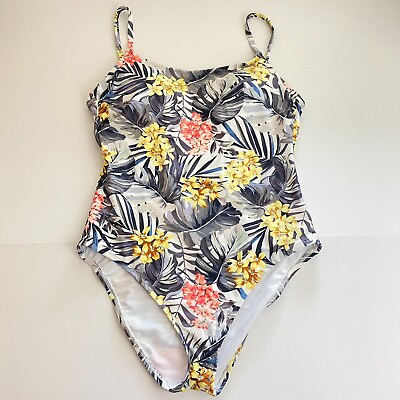#ad Hurley Women Large Swimsuit One Piece Strappy Back Floral Print NWOT $21.60