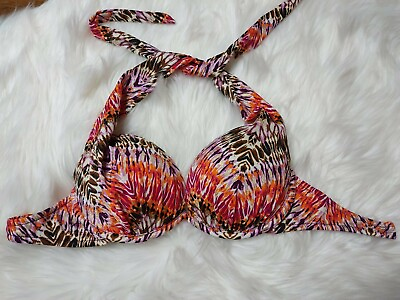 #ad Venus Women Halter Multi colors Bikini Push Up Padded Sz A Adjust. Underwire EUC $12.79