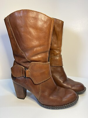 Born Womens Boots Size 8.5 Brown Boots With Zipper And Buckle $50.00