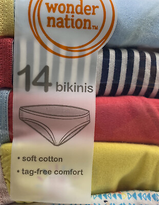 #ad Girls Panties Bikini Sz 10 Underwear Soft Cotton Tag Free Comfort 14 Pr. Package $10.66