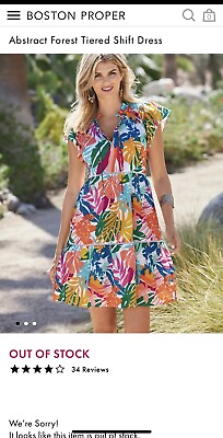 #ad Boston Proper Tiered Floral Summer Dress xs Nwt $27.00