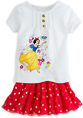 #ad Disney Store Snow White Skirt Set for Girls Size 5 6 $29.99