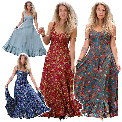 #ad #ad Boho Maxi Dress Long Bohemian Festival Dress Floaty Hippy Flowery Summer Dress GBP 35.00
