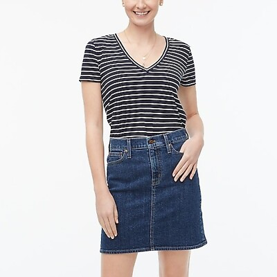 #ad J.Crew Denim Mini Skirt 34quot; Blue $50.00