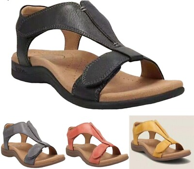 #ad Women Orthopedic Open Toe Sandals Arch Support Flats Summer Beach Slippers Shoes $22.24