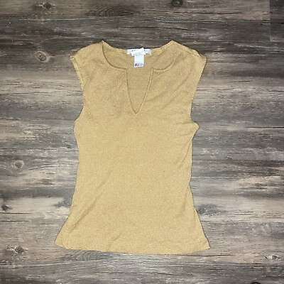 Vintage 80s 90s La Belle Shirt Blouse Womens Brown Gold Medium Shirt VTG $11.40