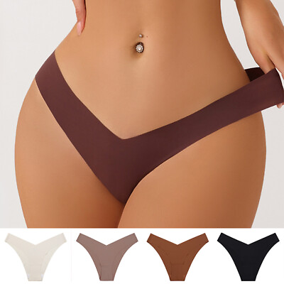 #ad Woman Low Waist Black Panties Sexy Female Underwear Solid Lingerie New Soft . $3.26