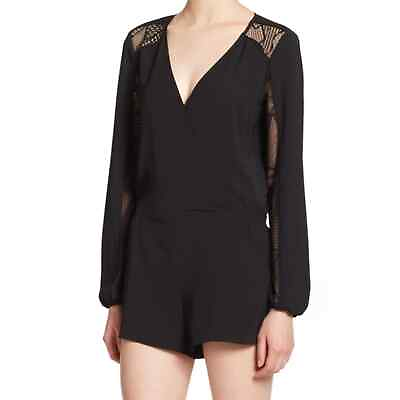 #ad Parker Size Small Black Ross Combo Long Sleeve Romper $37.99