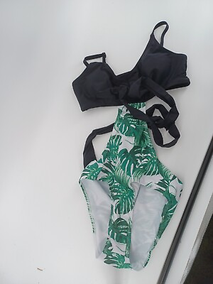 #ad Womens Bikini one piece bikini palm medium new with tags unbranded summer $18.99