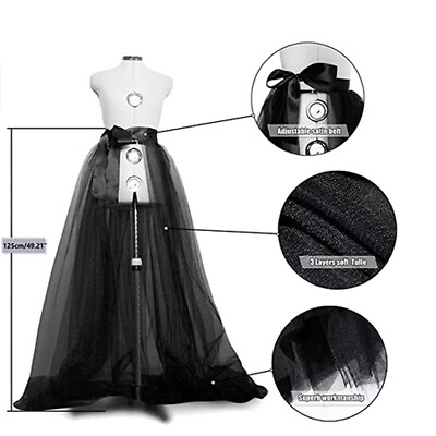 #ad Women Layered Dress Pleated Longuette Mesh Tulle Skirt Half Length Underskirt $18.99