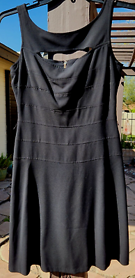 NWT CACHE Black Sleeveless Cocktail Dress Keyhole Neckline Lined size 4 $158 $61.99