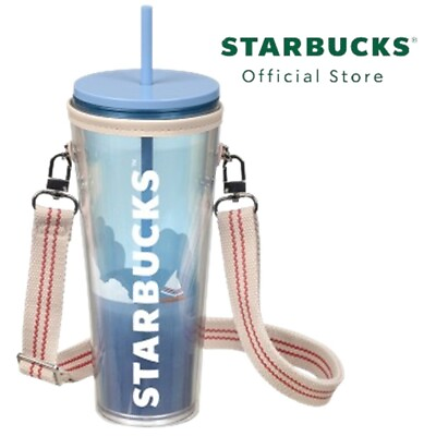 #ad Starbucks Tumbler 2024 Cold Cup Gift Cute Summer Boat Sailing With Carrier 24 oz $83.99