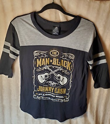 #ad Zion Rootswear Johnny Cash The Man In Black Teens Tee T Shirt Medium $7.95